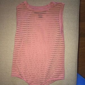 Pink body suit (semi see through)